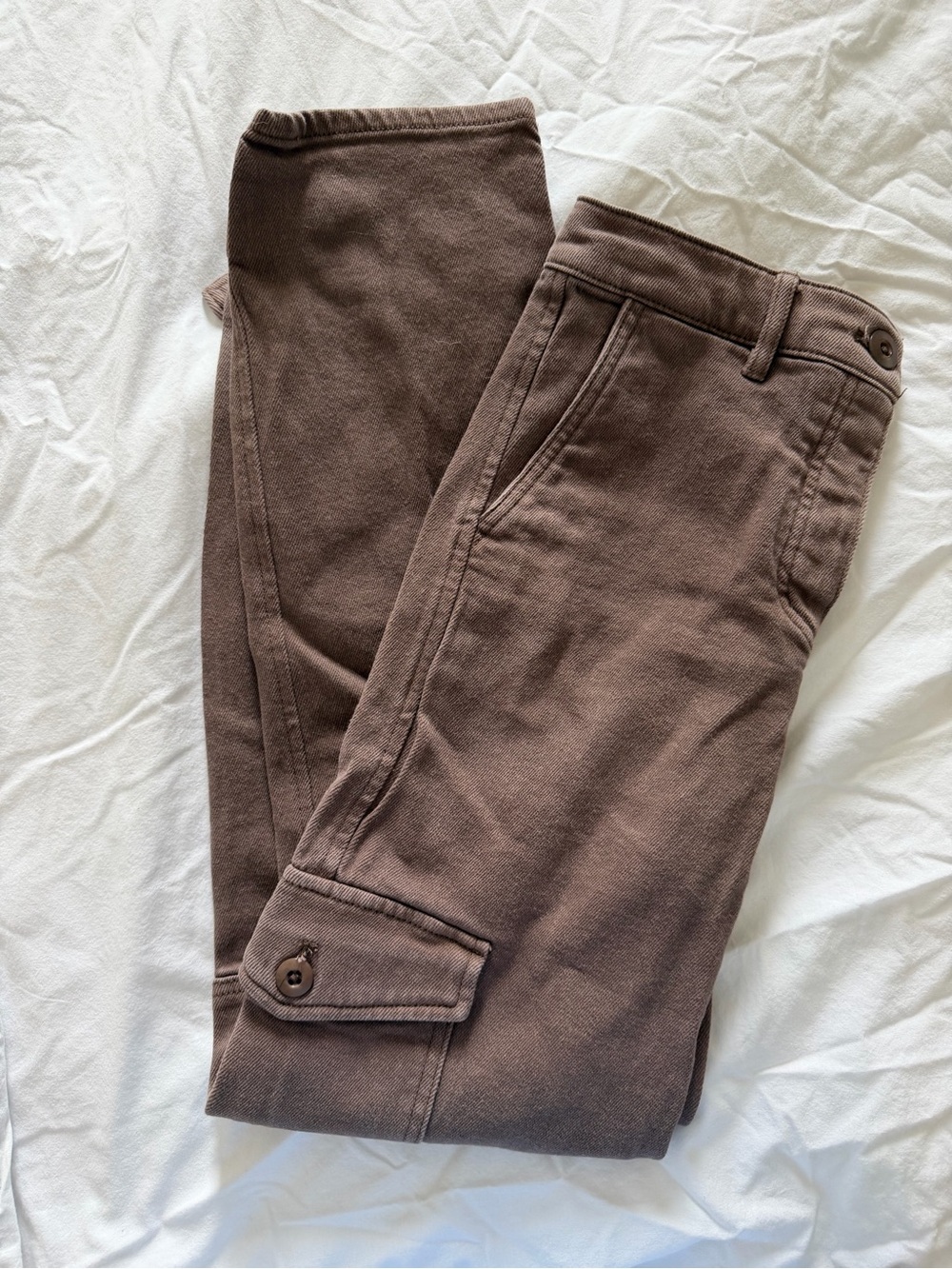 Wilfred Brown Cargo Pants with Buttoned Flap Pocket